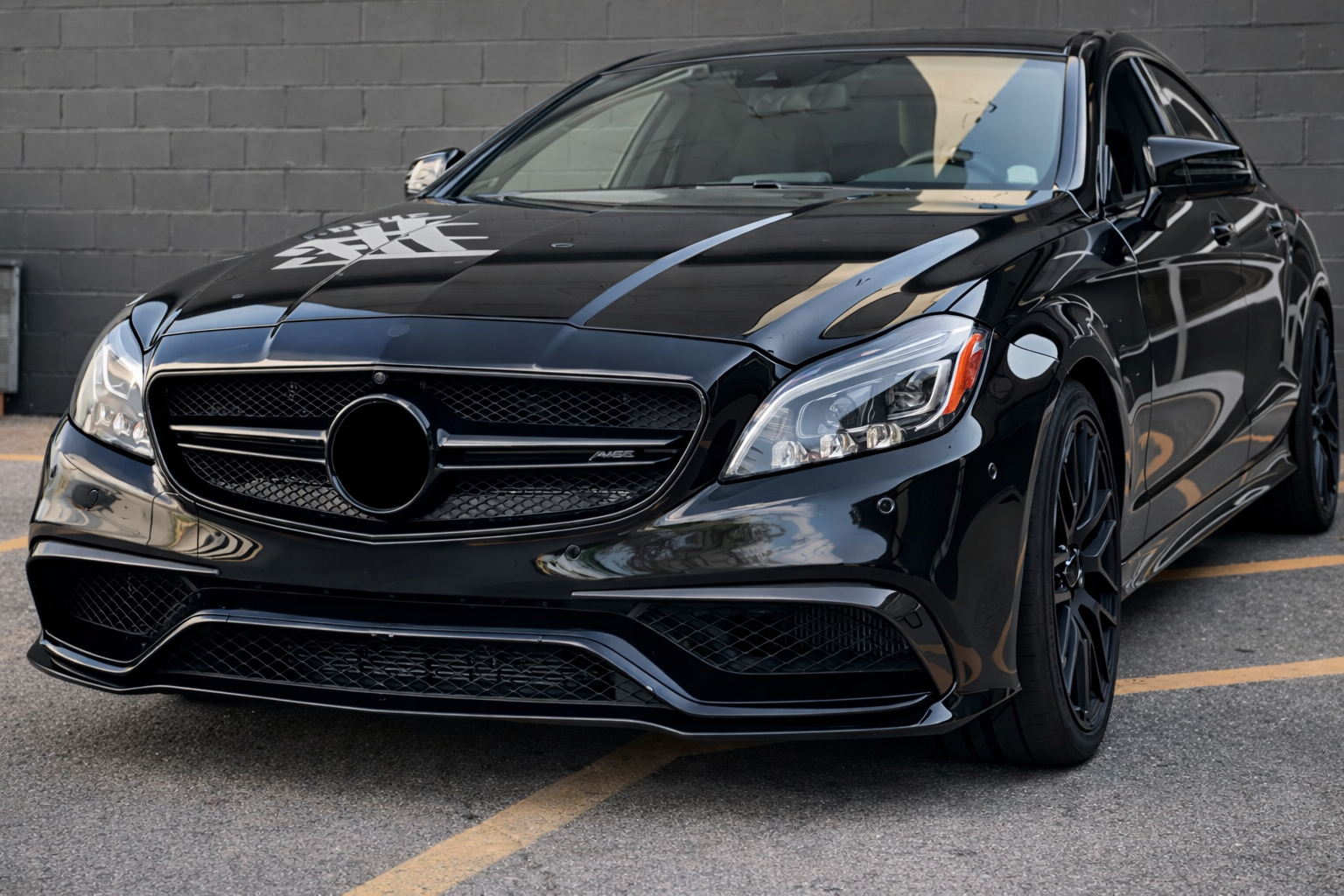 Накладки на передній бампер (для CLS63 AMG SD 2015-2018, Карбон) 3