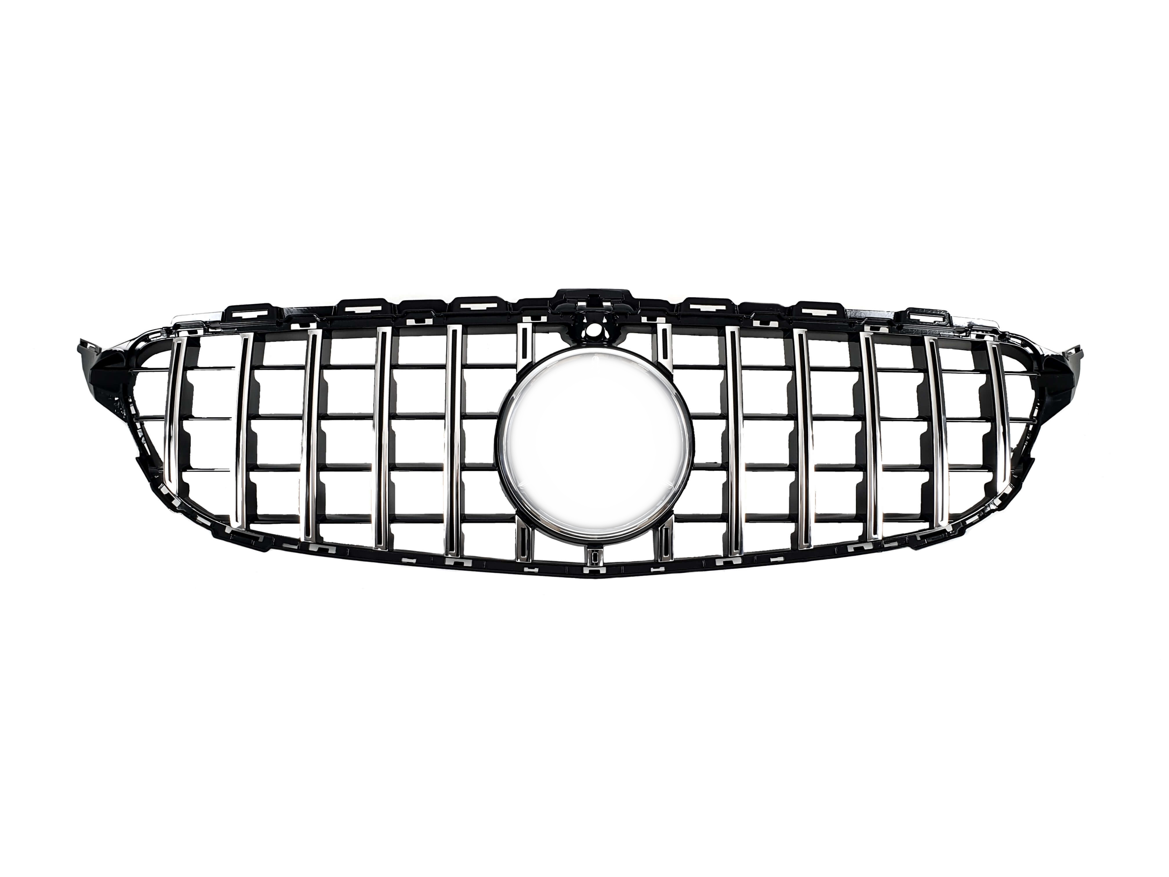Решітка радіатора Chrome Black (з місцем під камеру) GT на Mercedes-Benz C-Class W205 2014-2018 року