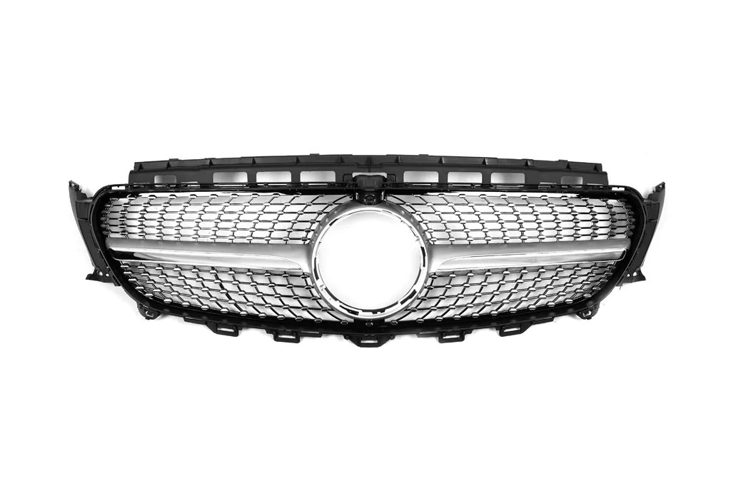 Передня решітка Diamond Silver (для Avantgarde/AMG-Line/E43 AMG/E53 AMG 2016-2020) З місцем під камеру 2