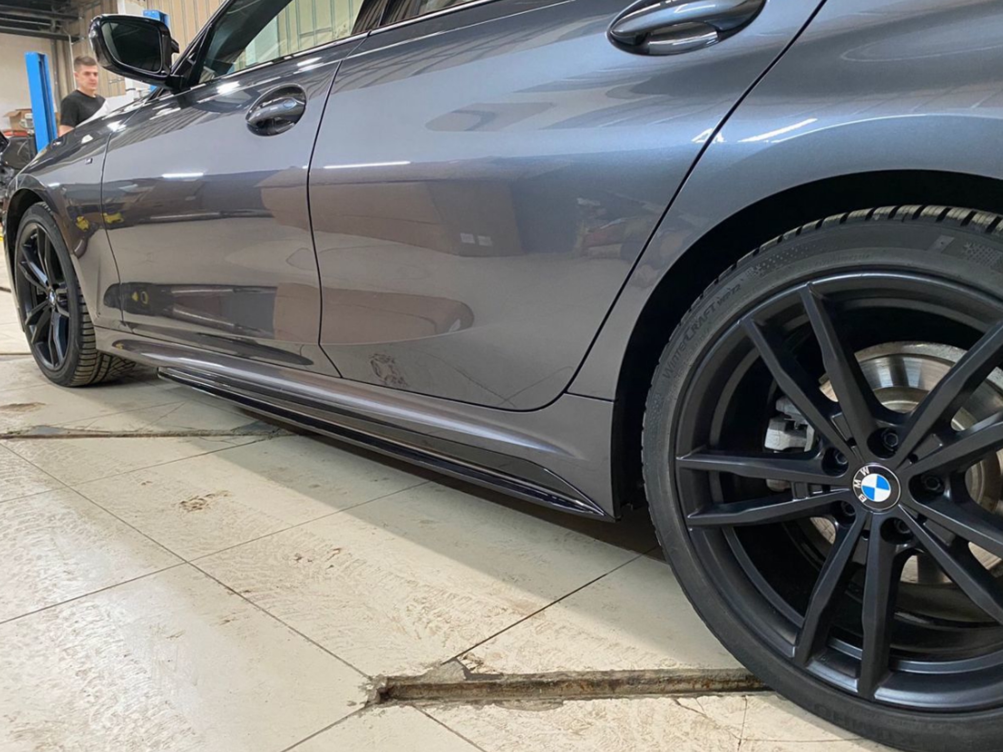 Леза під пороги M-Perfomance BMW 3 series G20 G21 2018 - 2шт. чорний глянець 4