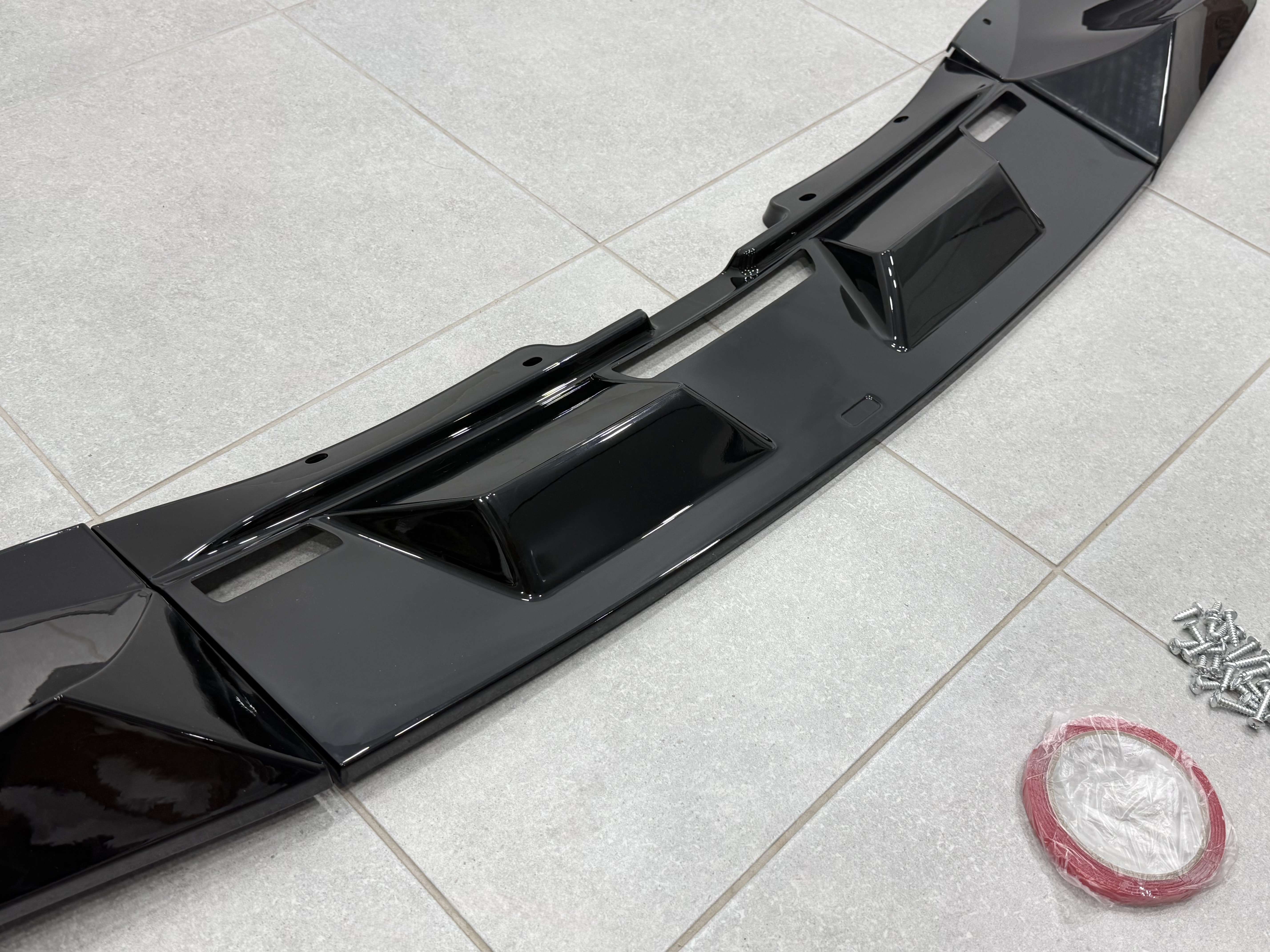 Юбка накладка переднього бампера BMW X5M G05 F95 2019-2022 ABS пластик, чорний глянець 5