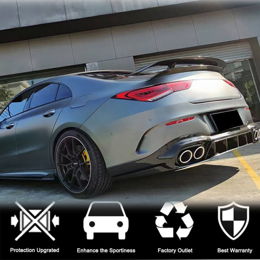 Дифузор заднього бампера (для AMG-Line SD 2019-2022, Карбон) 3