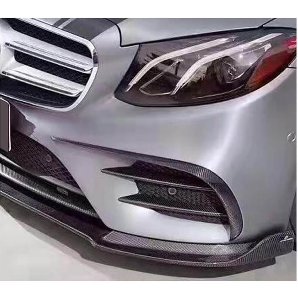 Накладки на передній бампер V2 (для E43 AMG 2016-2019, Карбон) 3