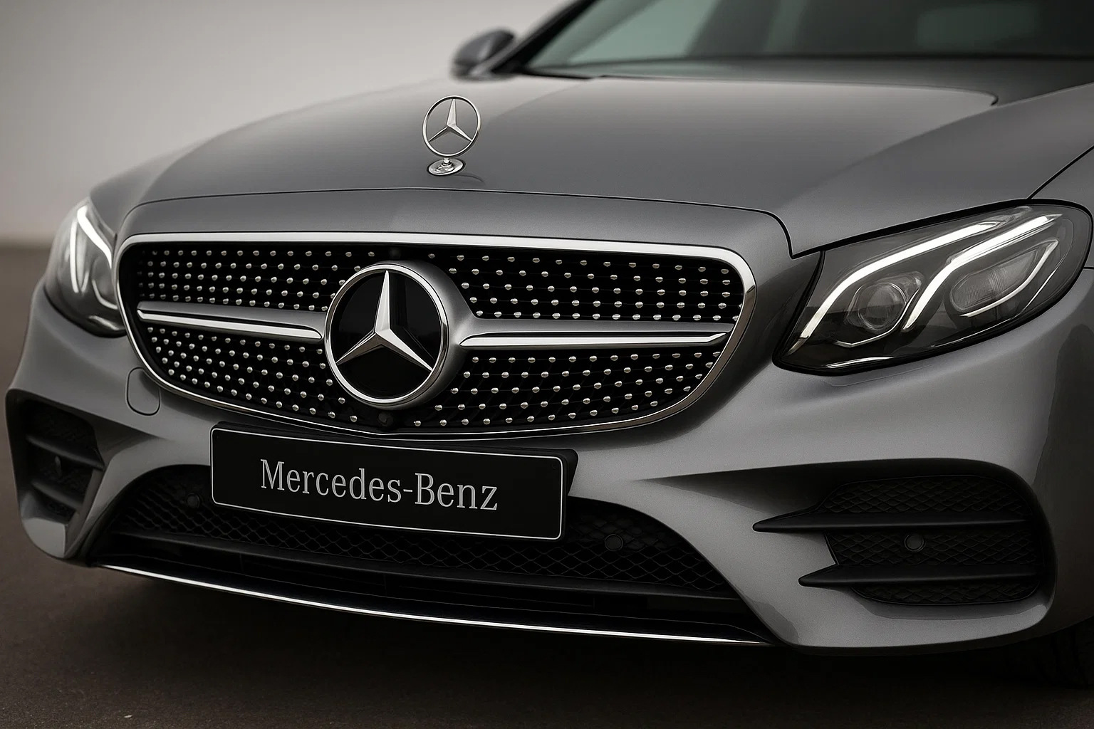 Передня решітка Diamond Silver (для Avantgarde/AMG-Line/E43 AMG/E53 AMG 2016-2020) З місцем під камеру
