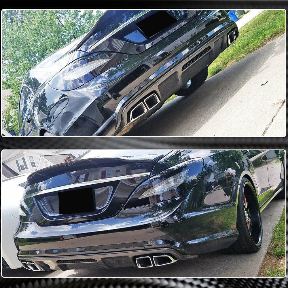 Дифузор заднього бампера (для Base/CLS63 AMG 2015-2018, Карбон) 4