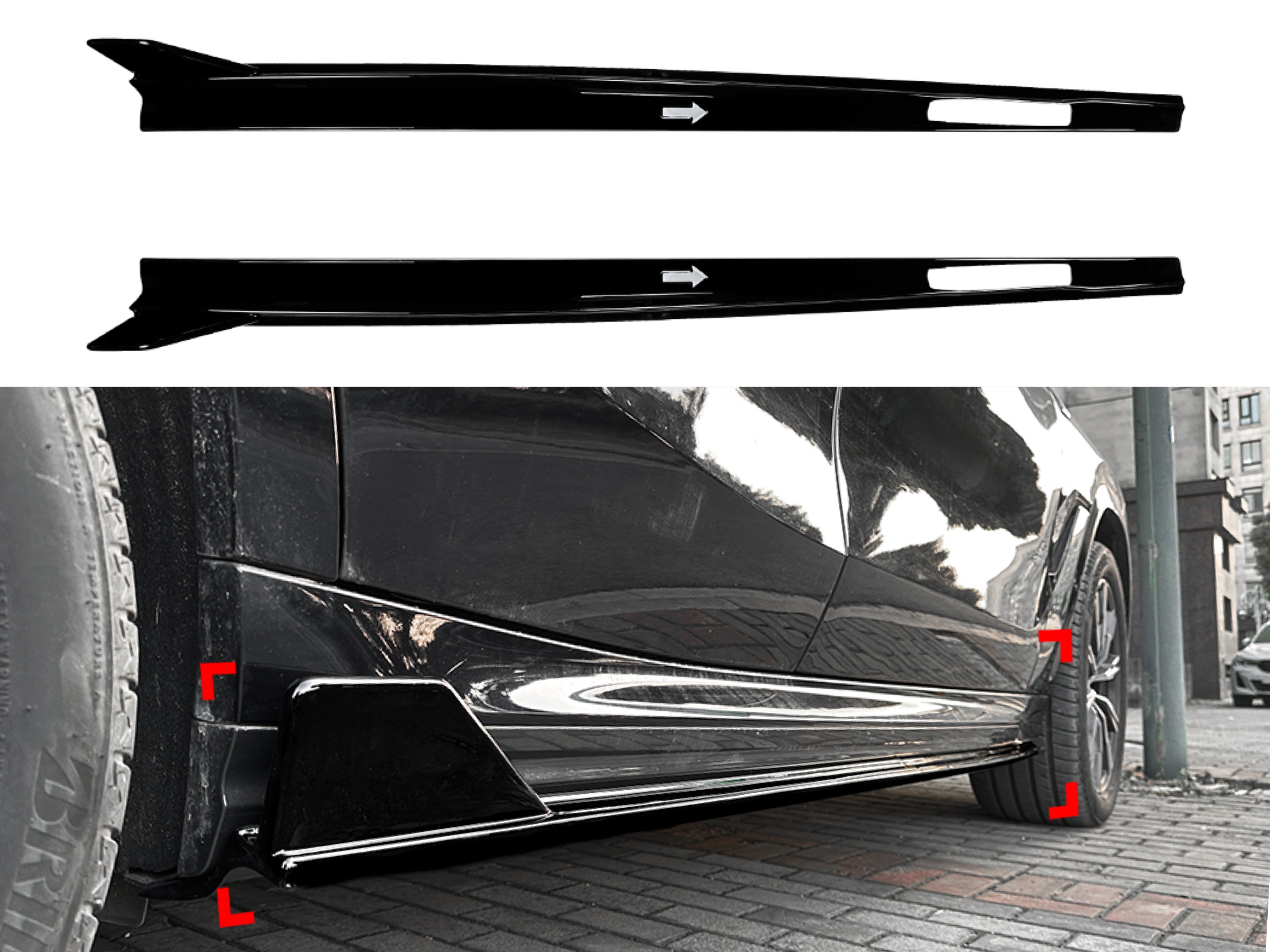 Леза під пороги M-Performance BMW X6 G06 F96 2019 - 2шт. ABS пластик, колір чорний глянець