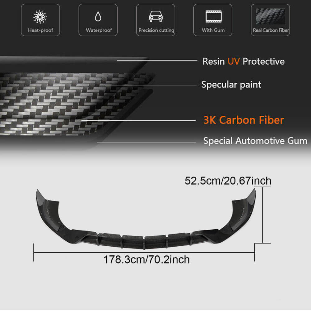 Накладка на передній бампер Lip (для AMG/AMG-Line, Карбон) 5