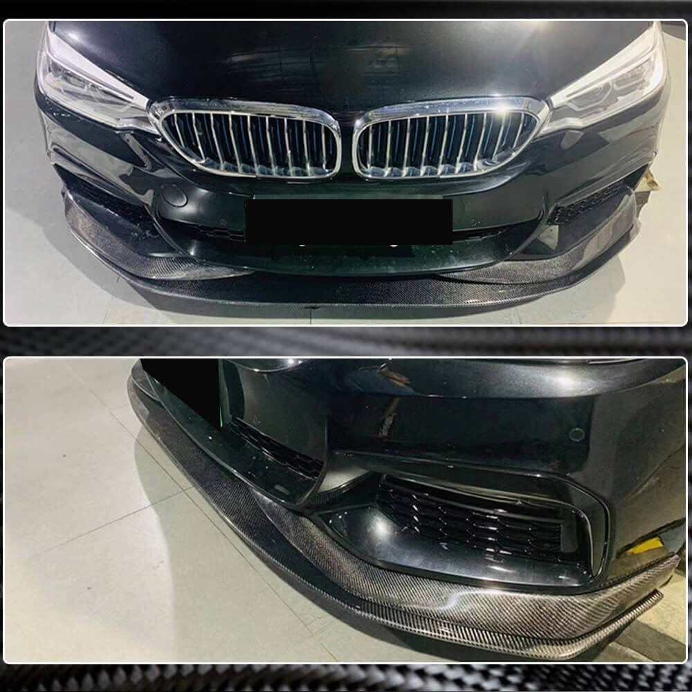 Накладка на передній бампер Lip V1 (для M-Sport 2017-2020, Карбон) 4