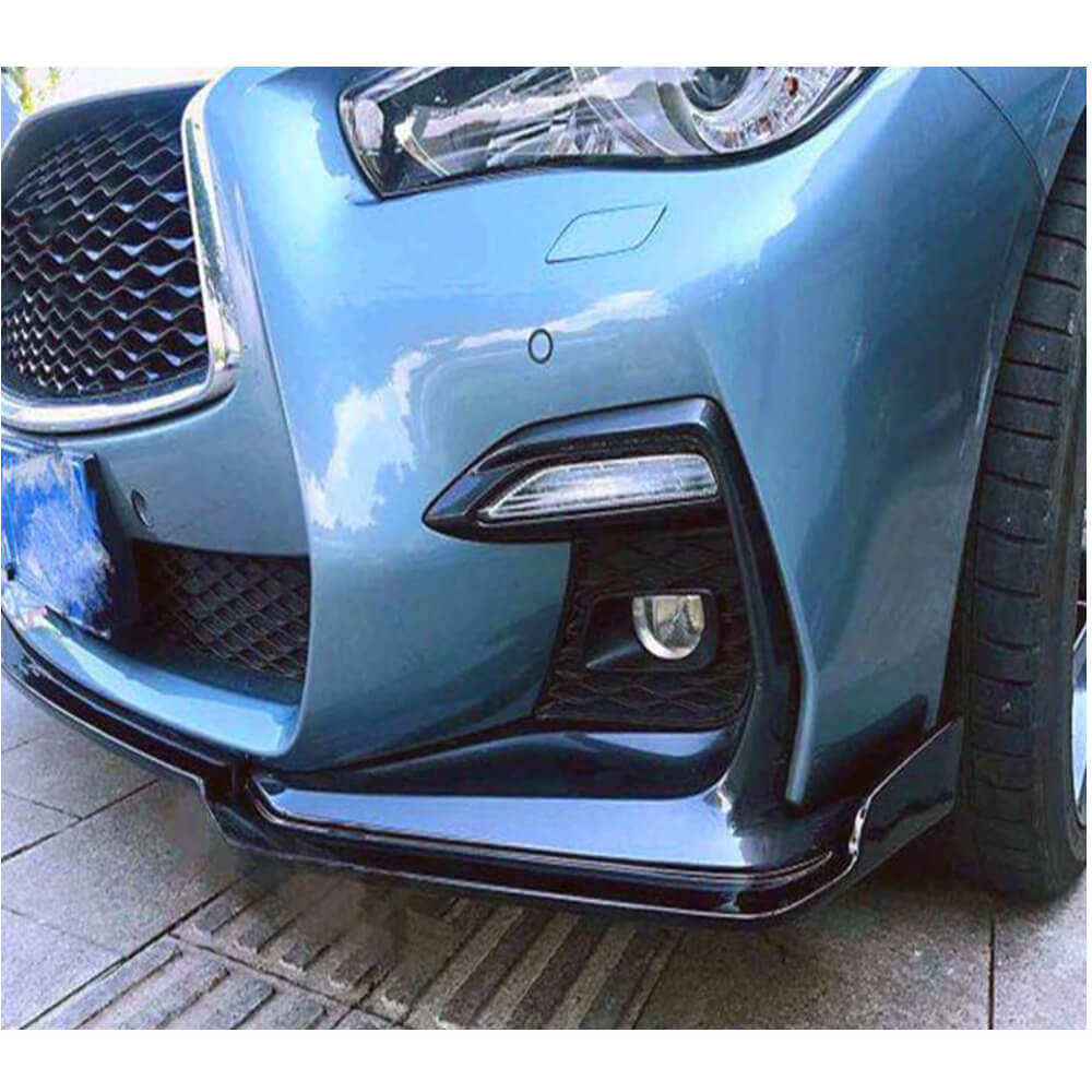 Накладка на передній бампер Lip V1 (для Q50 Sport 2018-2022, Карбон) 4