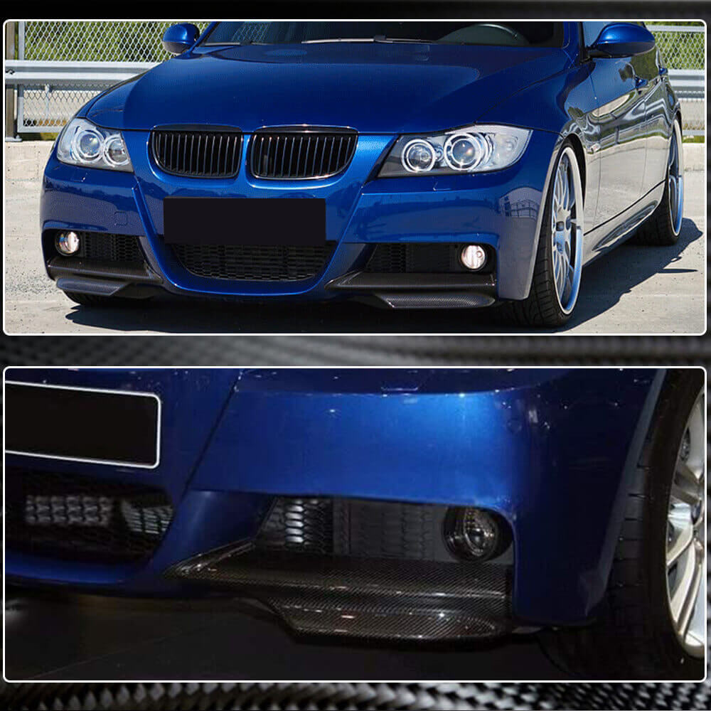 Накладки на передній бампер Flap (для E90 2005-2008 M-Sport, Карбон) 3