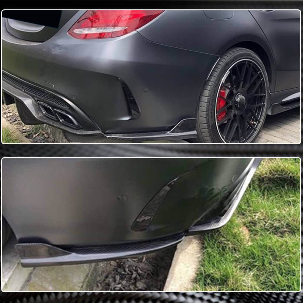 Накладки на задній бампер Flap (для SD C43/C63 AMG 2015-2019, Карбон) 4