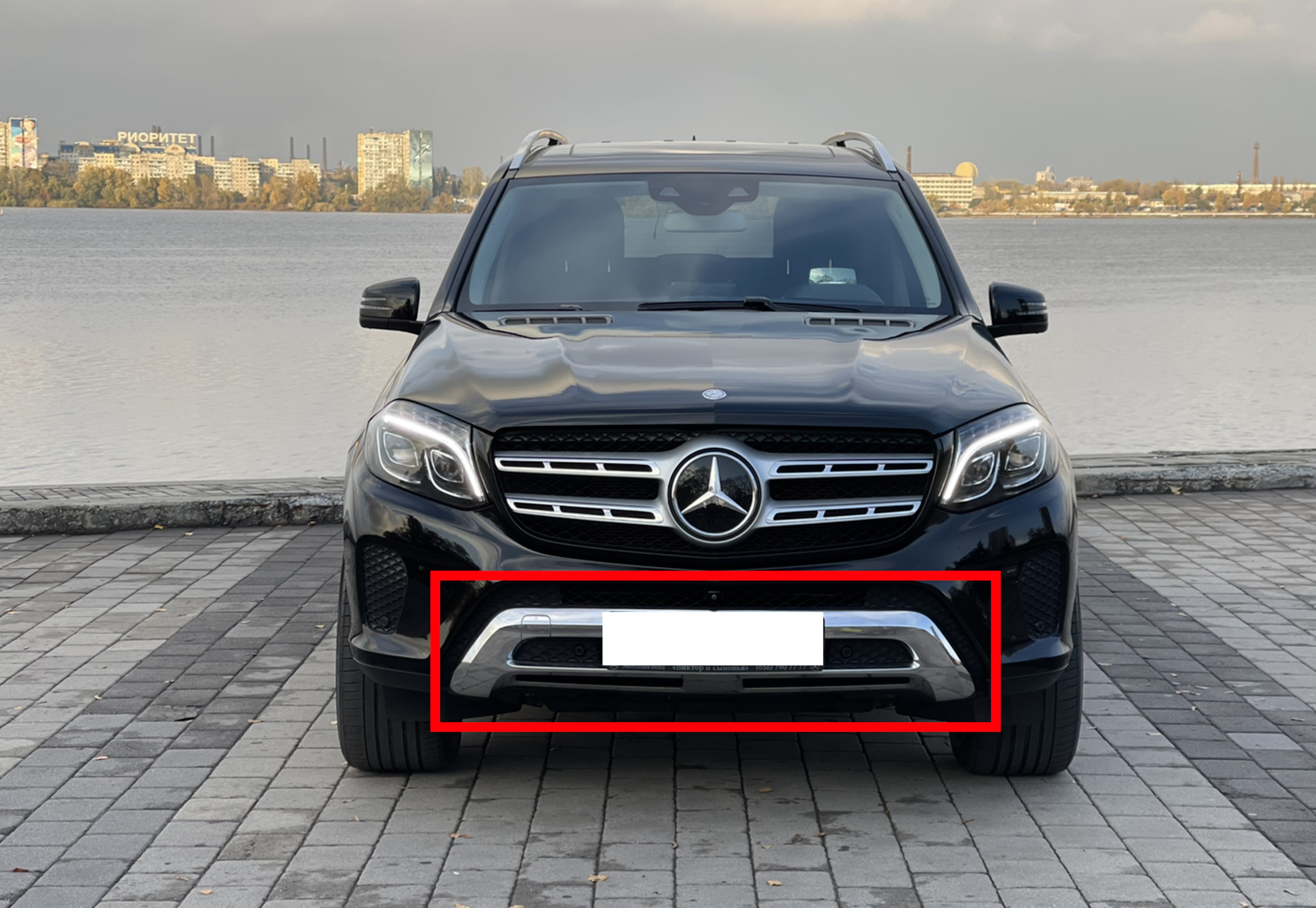 Накладки на бампер передній на Mercedes-Benz GLS-Class X166 2015-2019 року