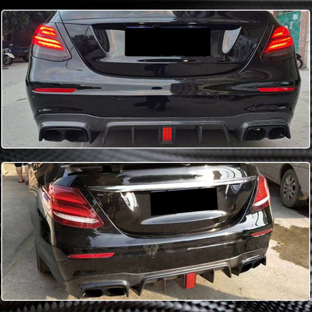 Дифузор заднього бампера з насадками V2 (для AMG/AMG-Line 2016-2019, Карбон) 5