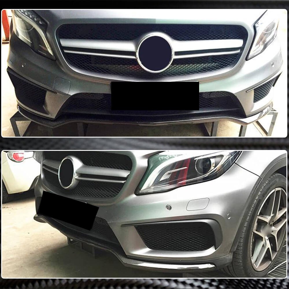 Накладка на передній бампер Lip (для GLA45 AMG 2013-2016, Карбон) 4