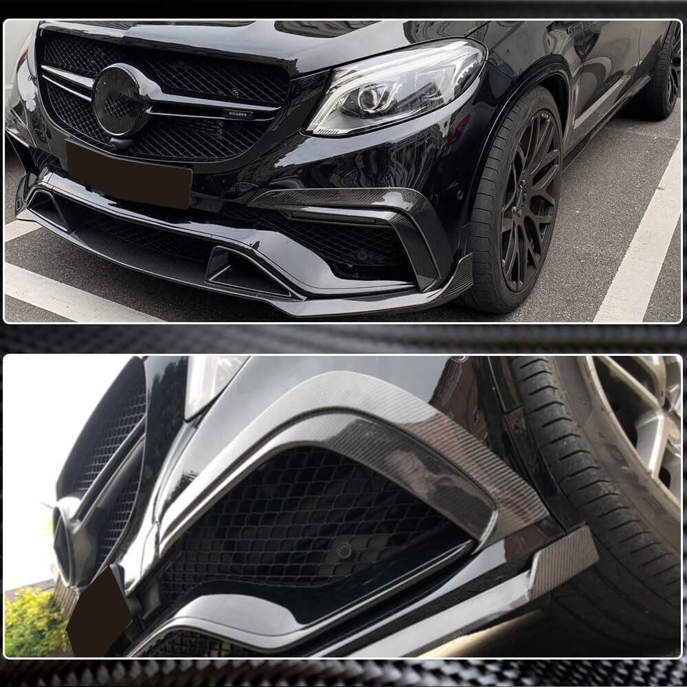 Накладки на передній бампер (для GLE63 AMG, Карбон) 5