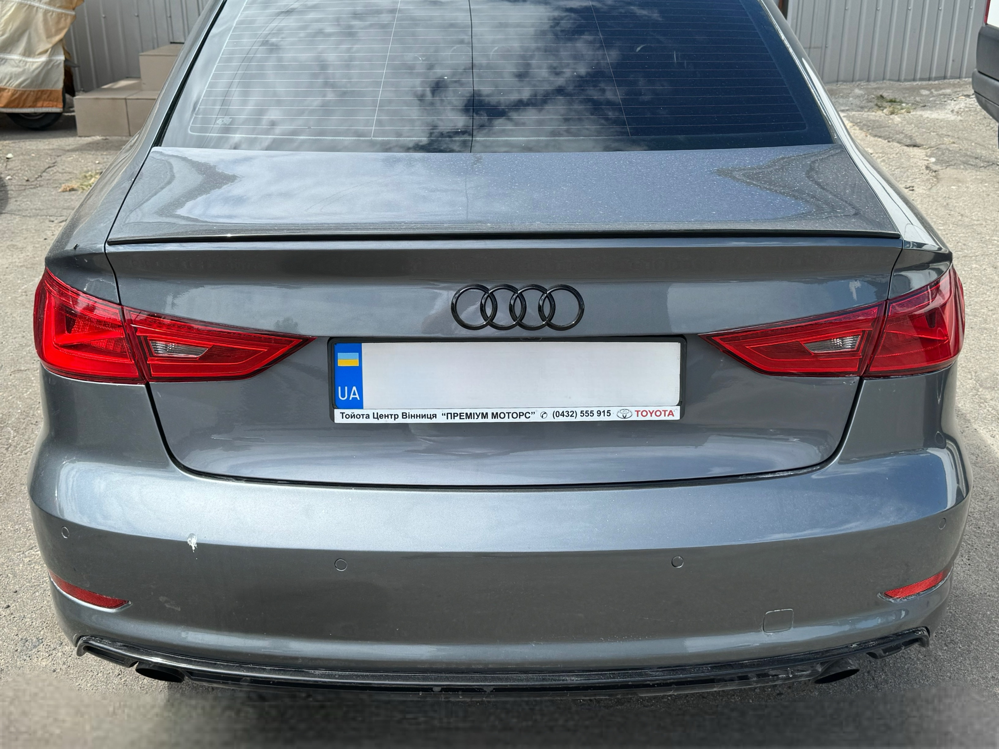 Спойлер ліп на багажник Audi A3 2013-2020 ABS пластик, чорний глянець 4