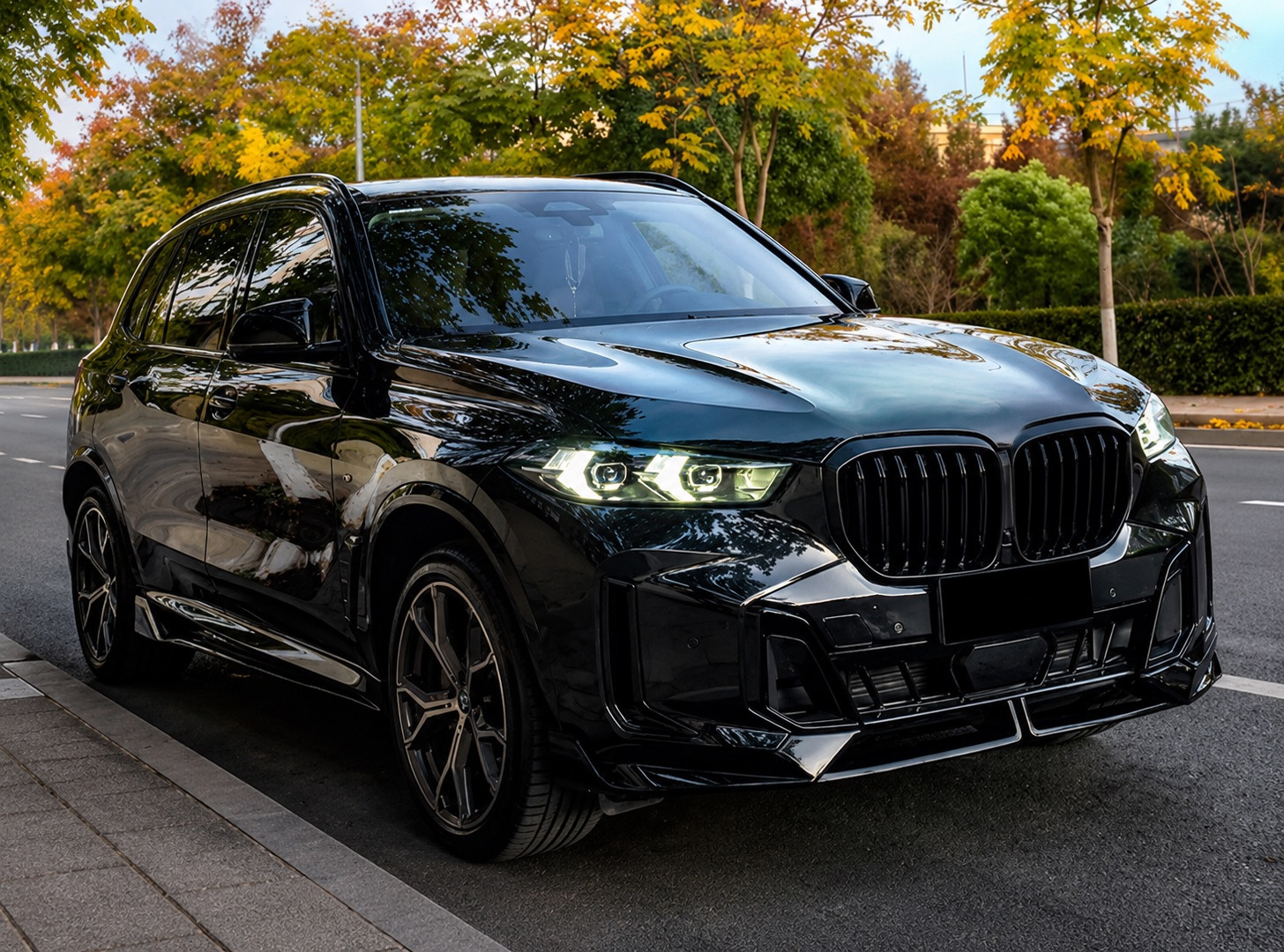 Передня Lip накладка Paradigm V-5 (для M-Sport 2023-, чорний глянець) 2