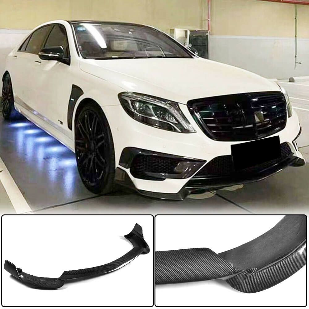 Накладка на передній бампер Lip (для S63 AMG 2014-2017, Карбон)