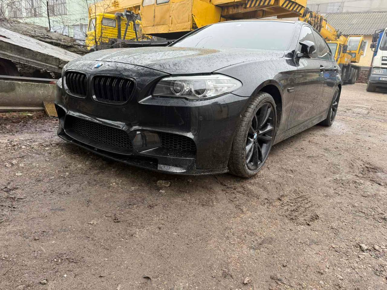 Спідниця переднього бампера спідниця M5 style BMW 5 series F10 F11 2010-2016 ABS пластик, чорний глянець 6