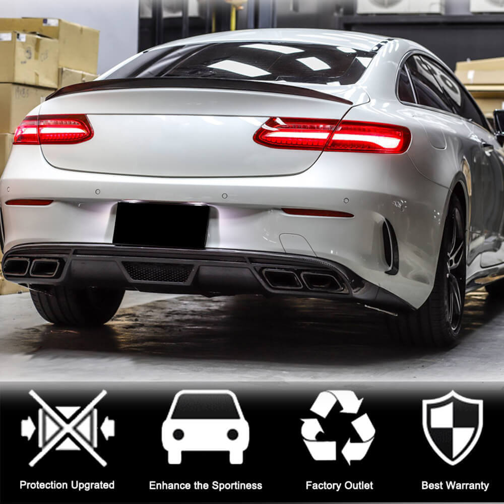 Дифузор заднього бампера V1 (для AMG-Line 2017-2019, Карбон) 3