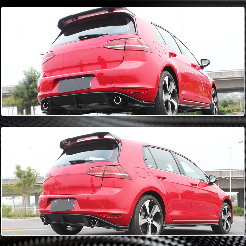 Дифузор заднього бампера V3 (для Base/GTI HB 2012-2017, Карбон) 3