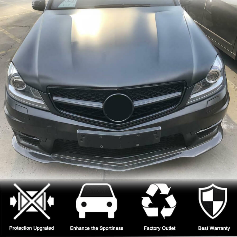 Накладка на передній бампер Lip V2 (для AMG 2012-2014, Cухий карбон) 2