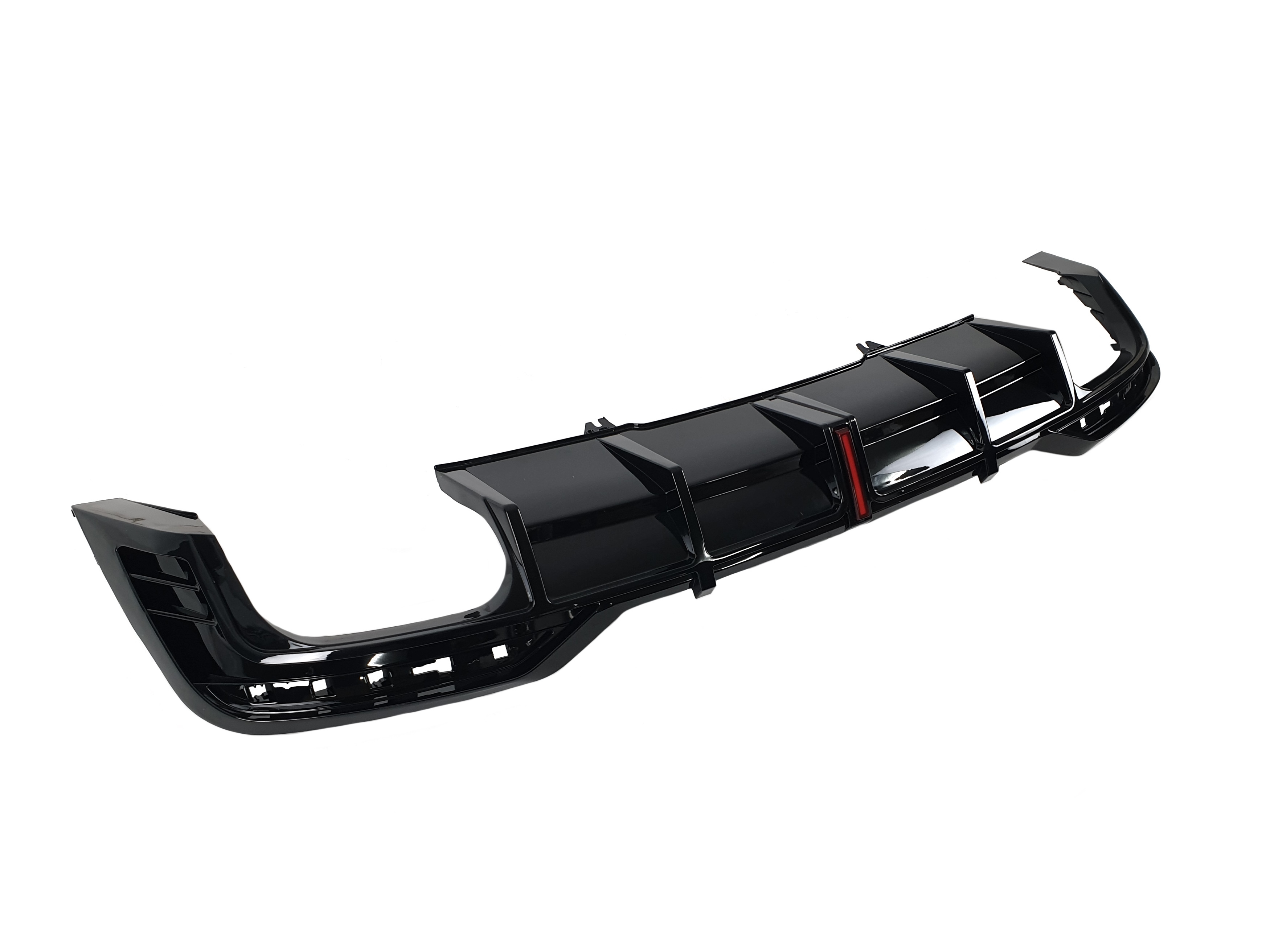 Дифузор (заднього бампера) Full Black / Black Pipe (в стилі S5 + Led стоп) S-Line на Audi A5 B9 2020-2023 року 2