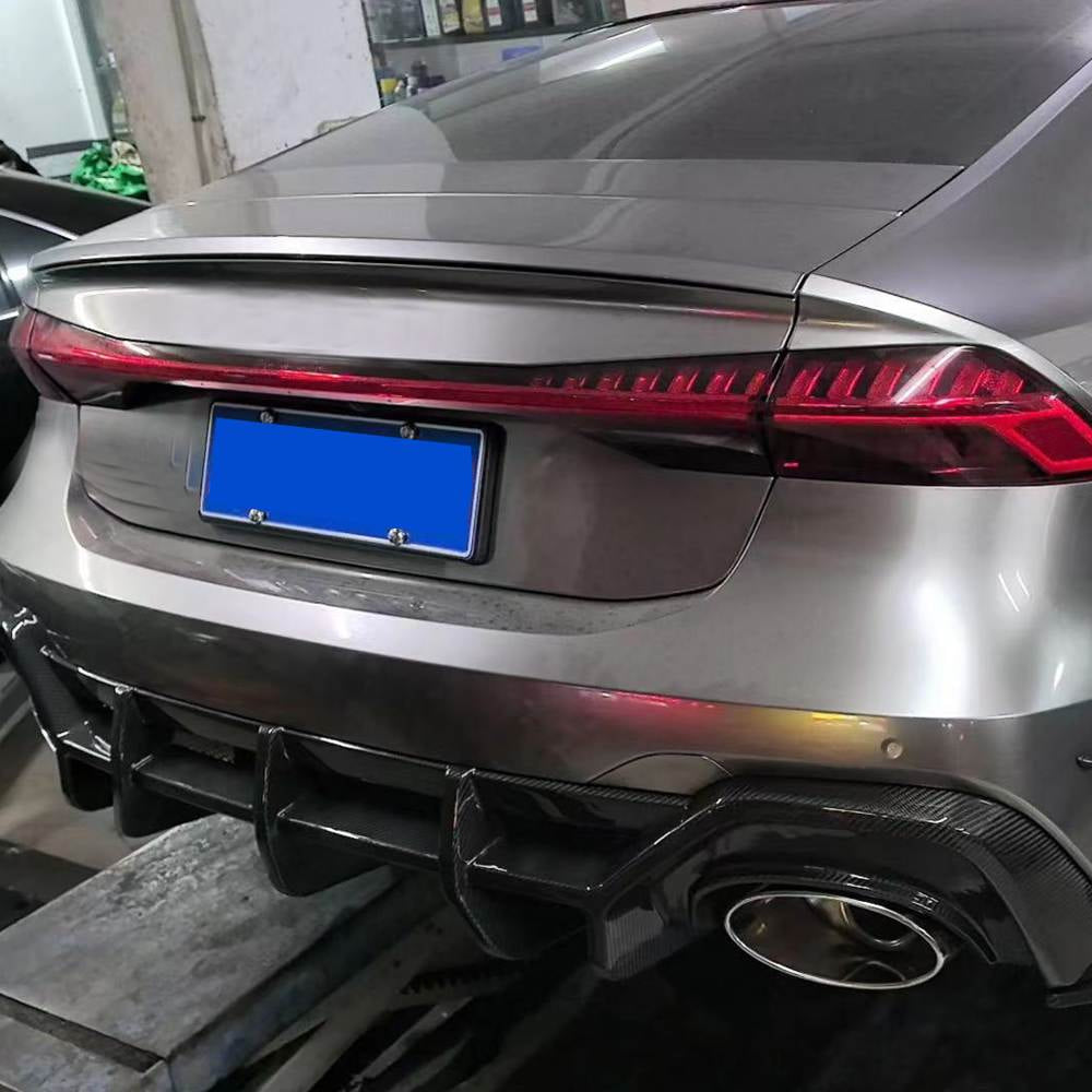 Дифузор заднього бампер (для RS7 2018-2022, Сухий карбон) 4