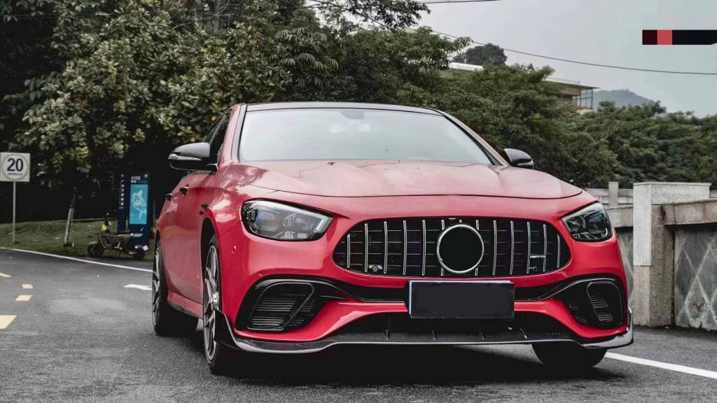 Накладка на передній бампер Lip (для E63 AMG 2020-2023, Карбон) 2