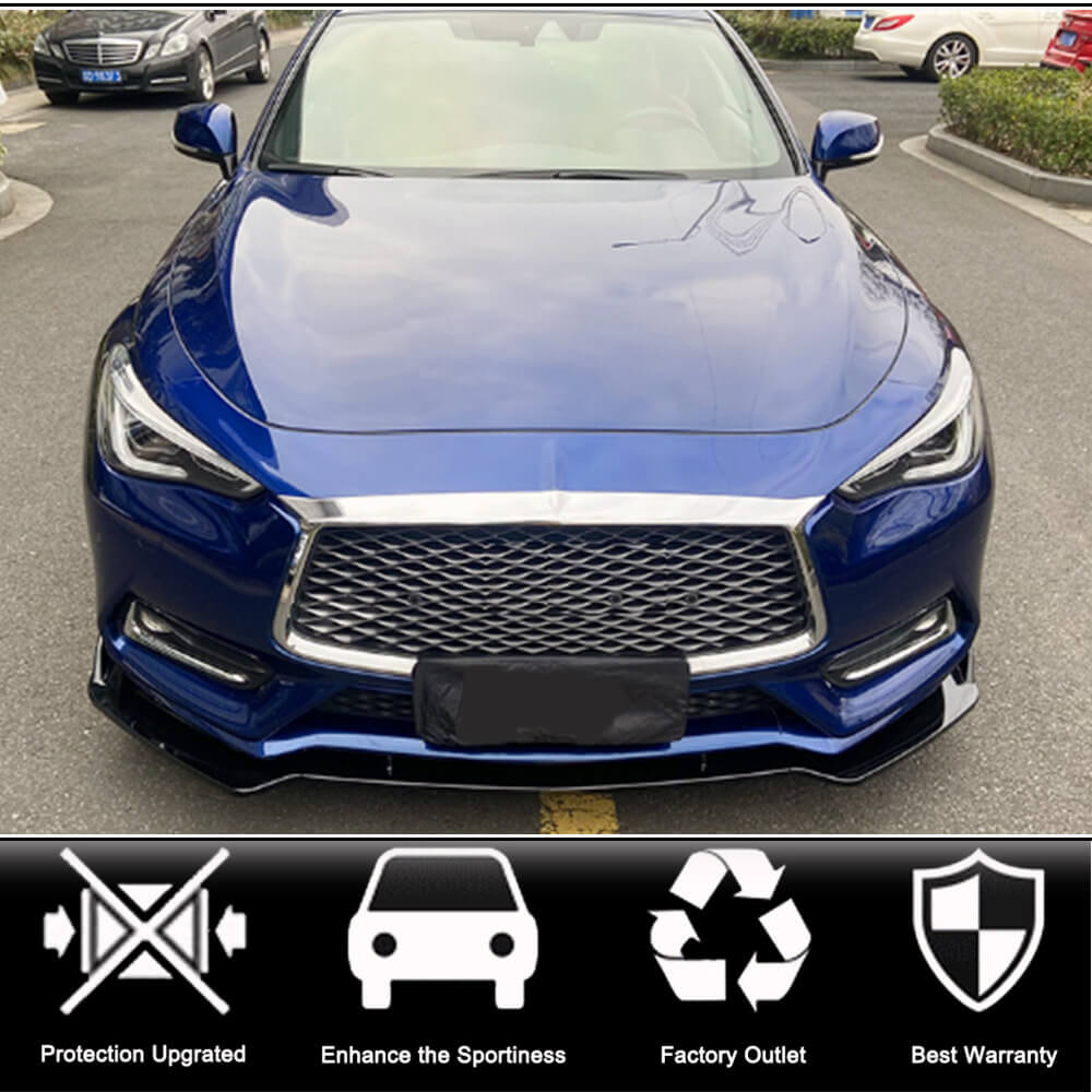 Накладка на передній бампер Lip V2 (для Q60 2016-2022, Карбон) 2