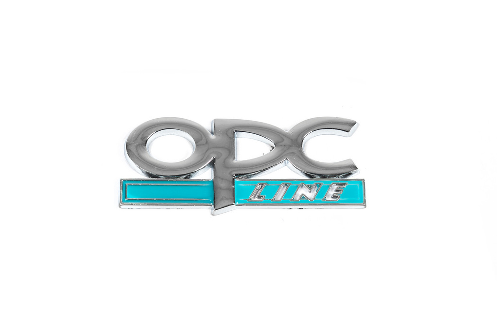 Металевий шильдик на багажник OPC Line (Хром+блакитний) 2