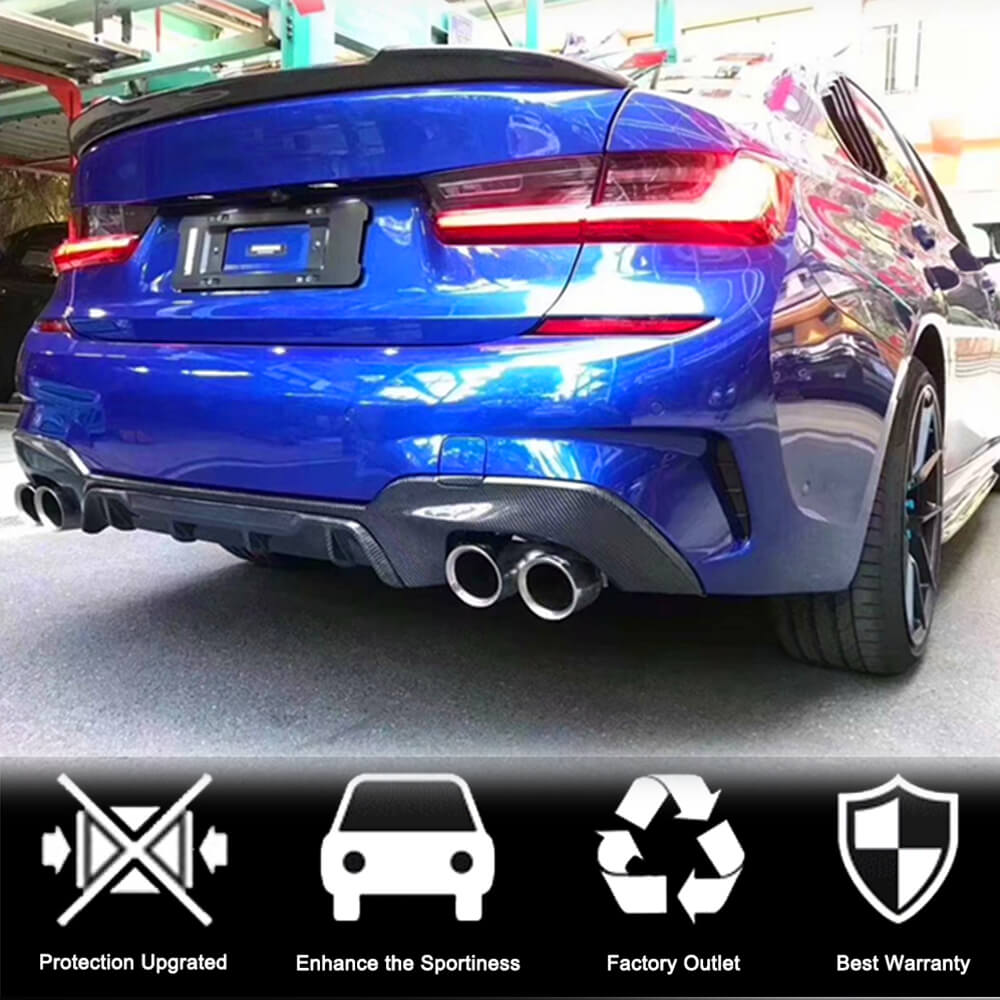 Дифузор заднього бампера V4 (для M-Sport 2018-2022, Карбон) 2