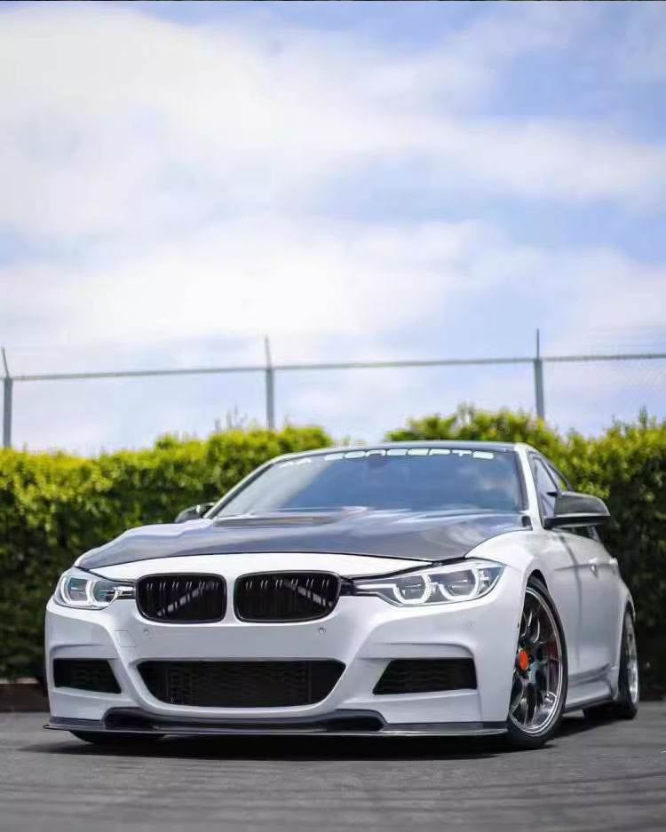 Накладка на передній бампер Lip V-Style (для F30 M-Sport, Карбон) 4