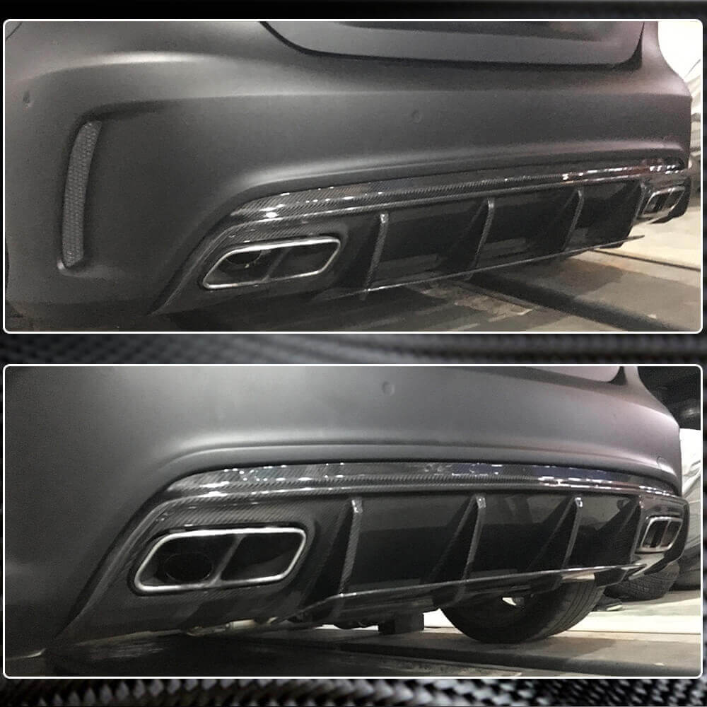 Дифузер заднього бампера V1 (для AMG-Line / A45 AMG HB) 3