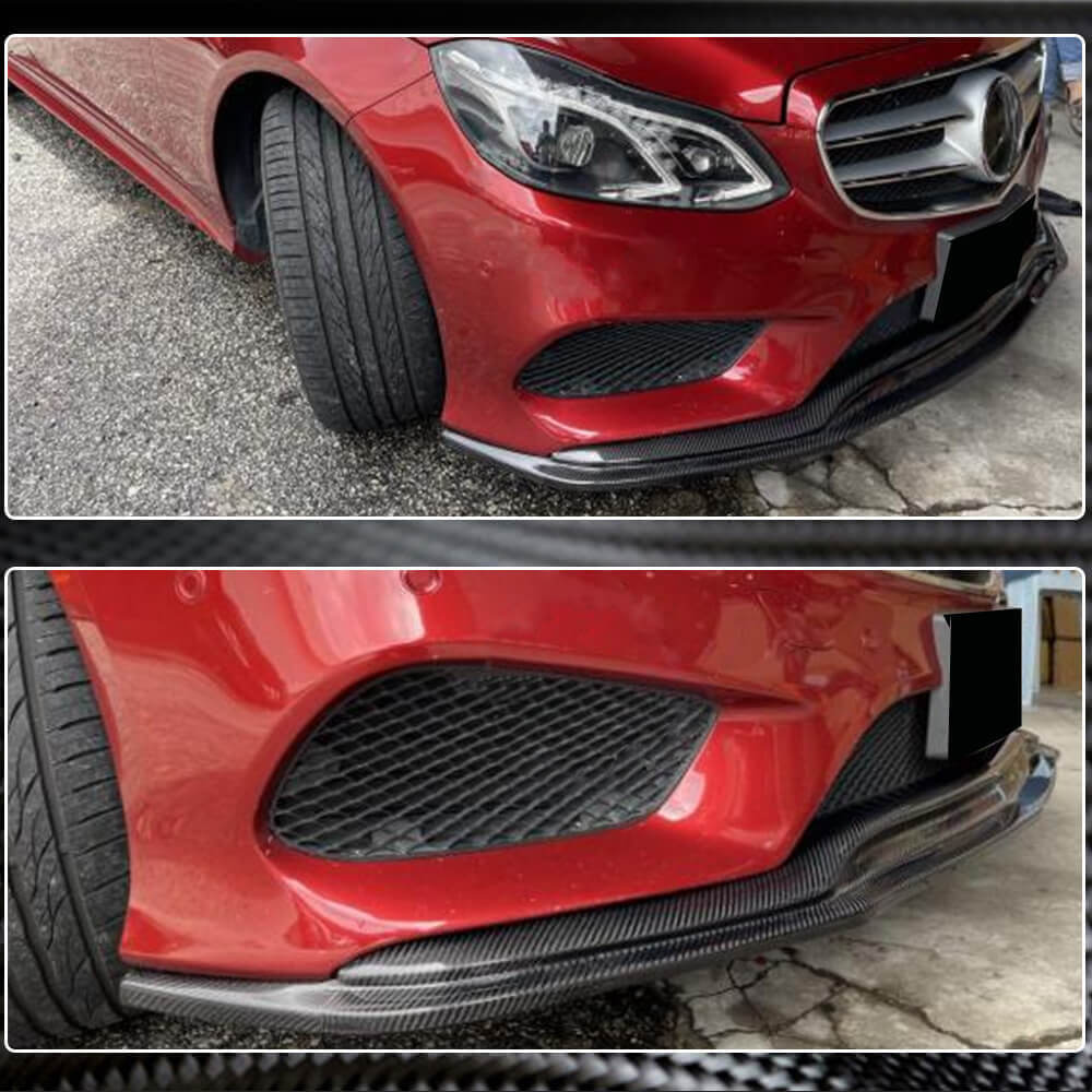 Накладка на передній бампер Lip V1 (для AMG-Line 2013-2016, Карбон) 3