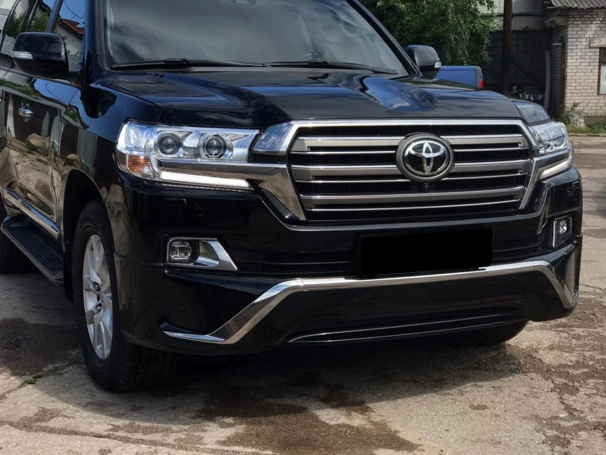 Обвіс спідниця переднього бампера Executive Toyota Land Cruiser 200 2016 колір чорний 4