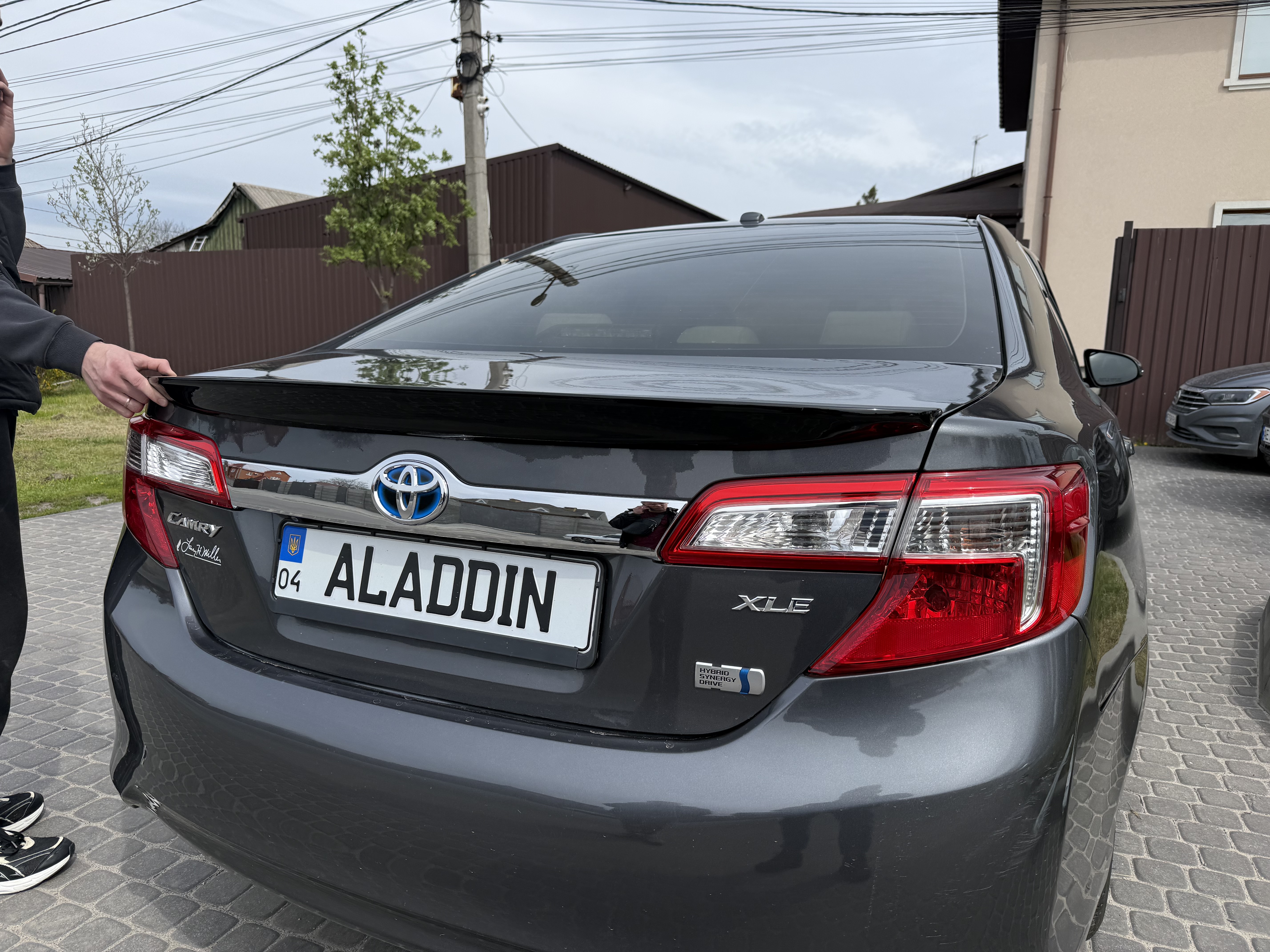 Спойлер ліп багажника Toyota Camry 50 USA 2012-2014 ABS пластик, колір чорний глянець 2