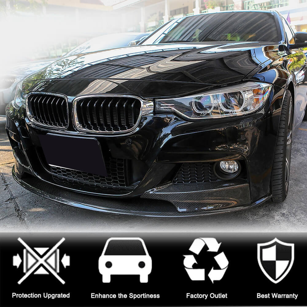 Накладка на передній бампер Lip MP-Style (для F30 M-Sport, Карбон) 2