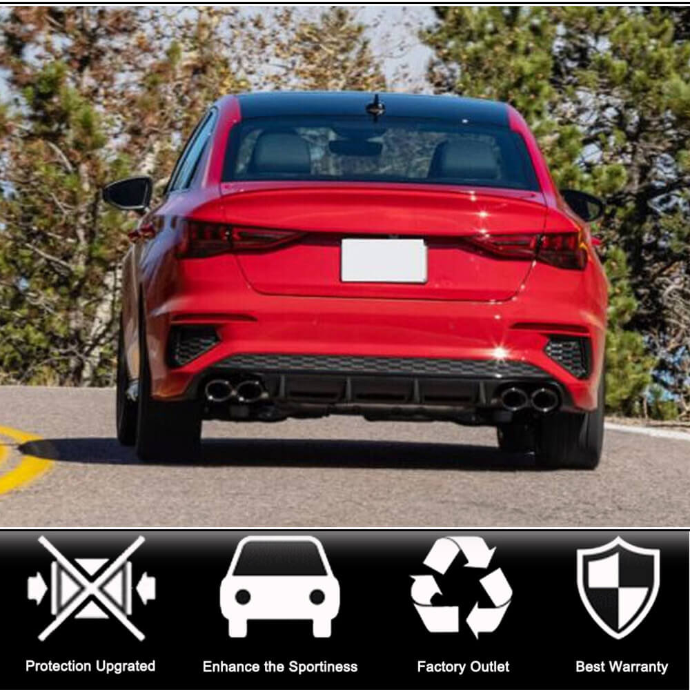 Дифузор заднього бампера V2 (для S-Line Sedan 2020-2023, Карбон) 2