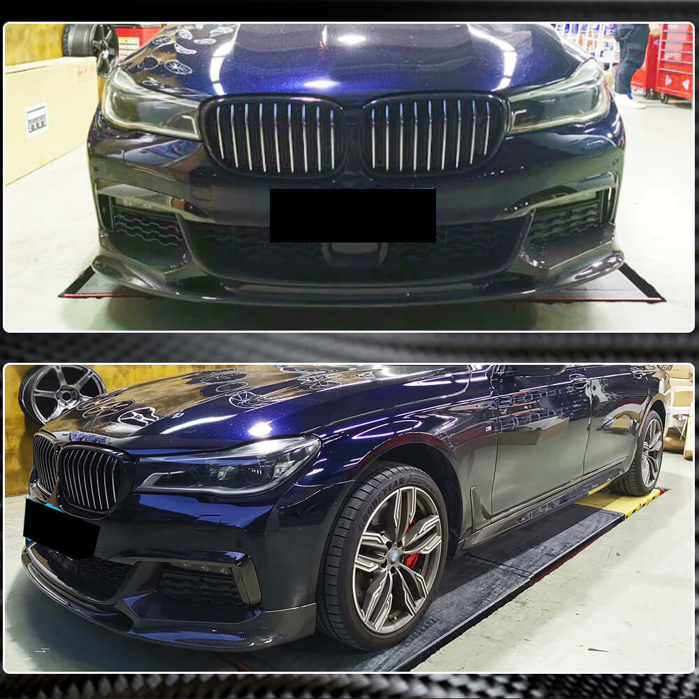 Накладка на передній бампер Lip V1 (для M-Sport 2016-2019, Карбон) 4