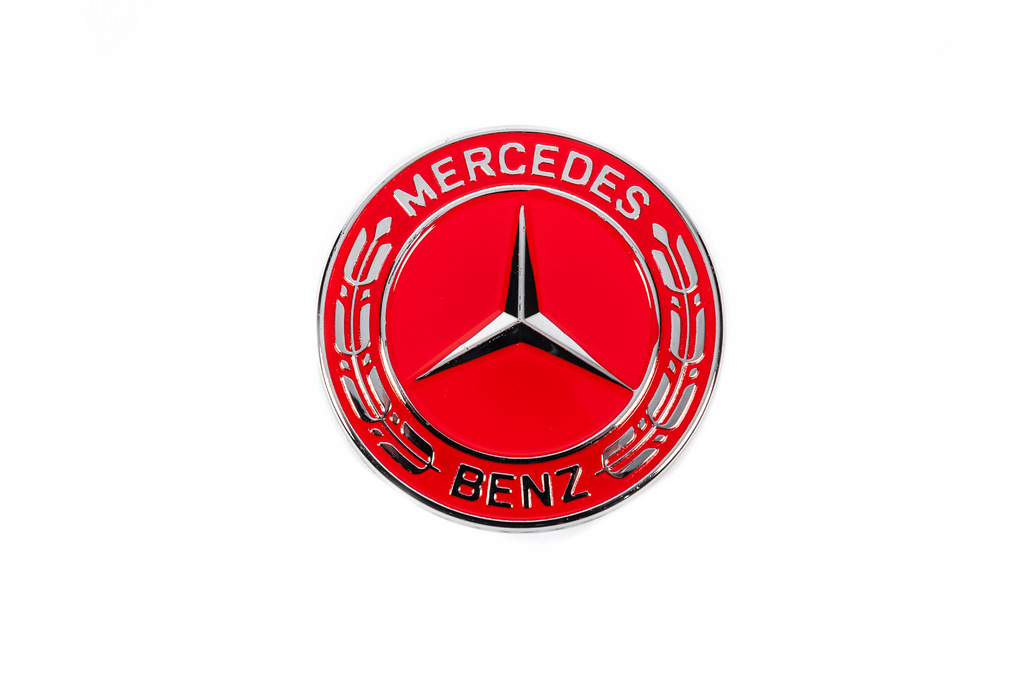 Заглушка замість емблеми на капот Mercedes (червона, 57мм)