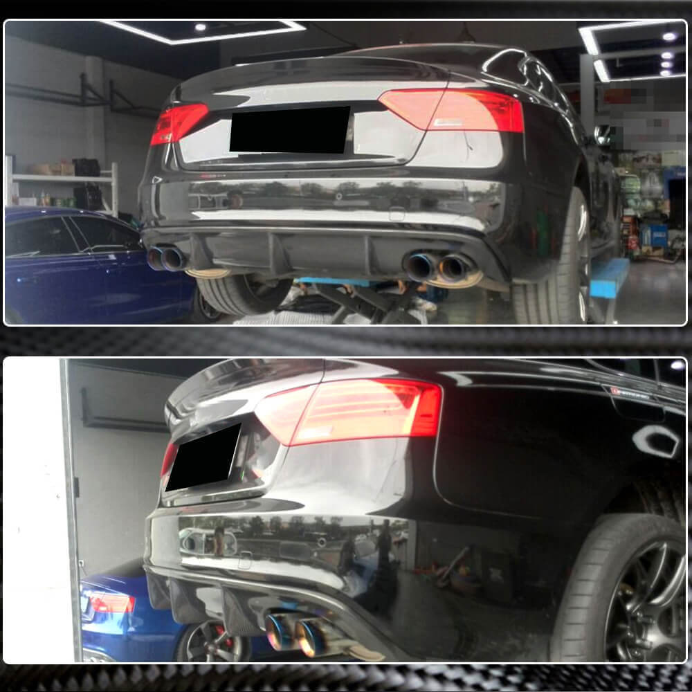 Дифузор заднього бампера V1 (для S-Line 2012-2015, Карбон) 3