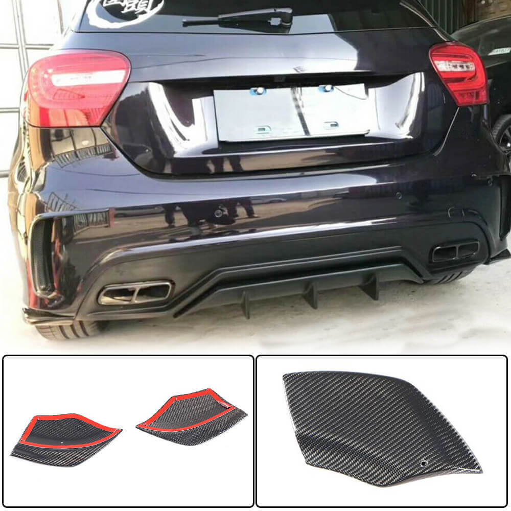 Накладки на задній бампер Flap (для AMG-Line / A45 AMG HB, Карбон)