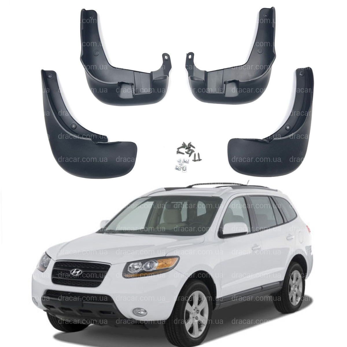 Бризковики Hyundai Santa Fe до рестайлінгу 2006-2009, комплект 4шт. 4