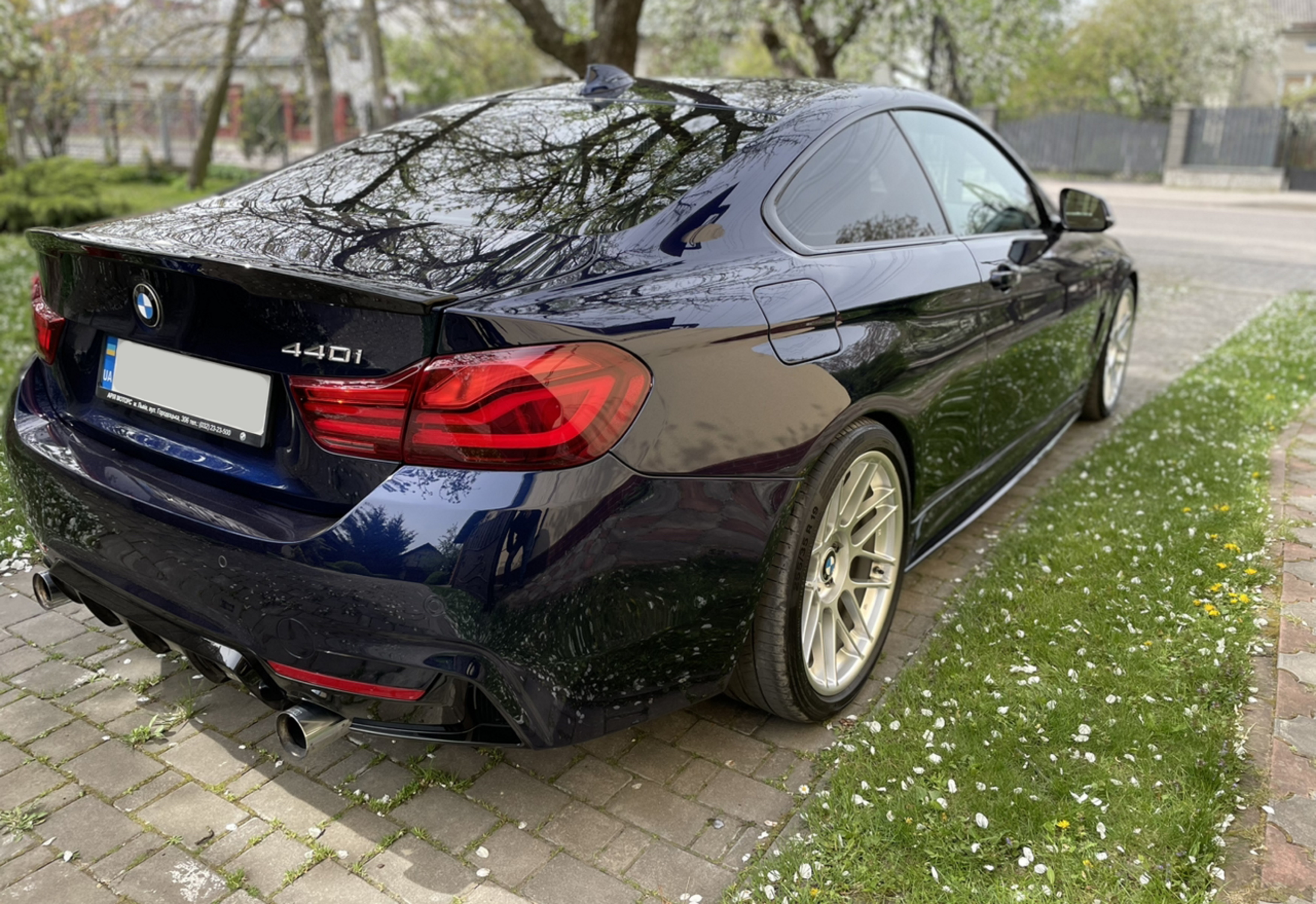 Леза на пороги Чорний глянець (M-Performance) на BMW 4 Series F32 / F33 2013-2020 року 5