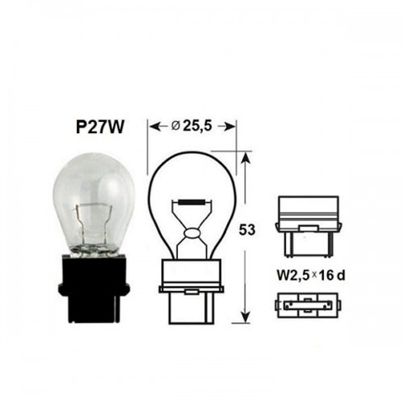 Вказівна лампа Narva 17941 P27W 12V 27W W2,5x16d 2