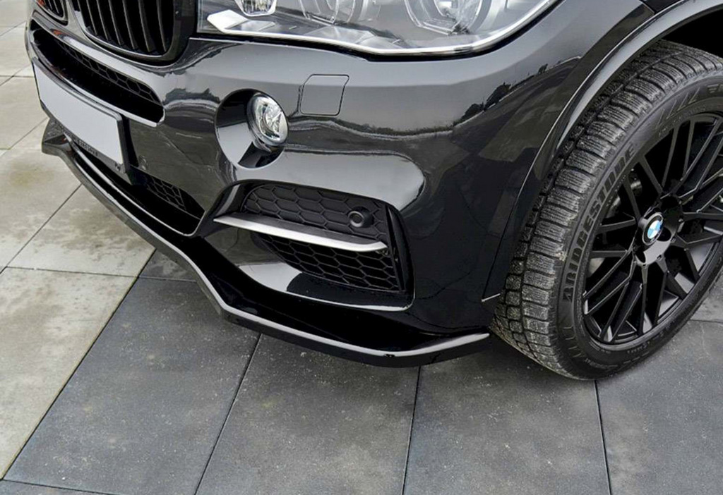 Передня Lip накладка V-1 (для M-Sport, чорний глянець)
