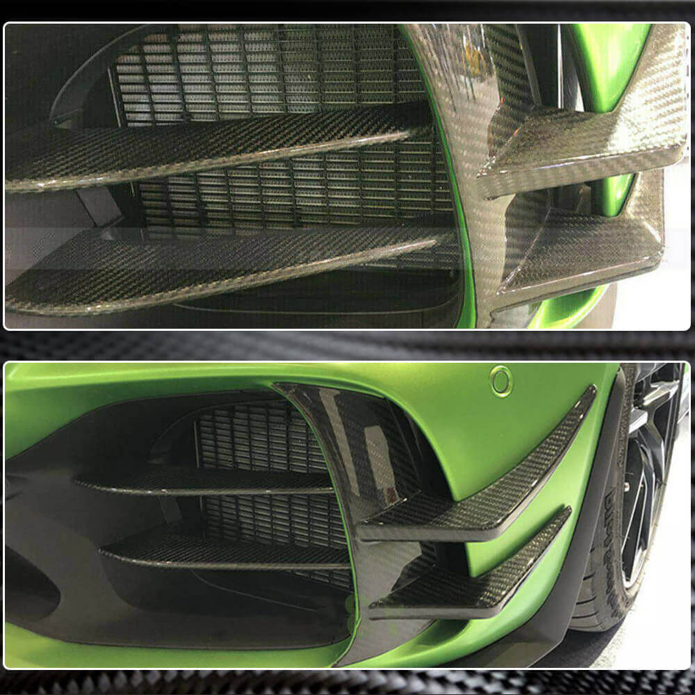 Накладки на передній бампер V1 (для GT R 2016-2019, Карбон) 5