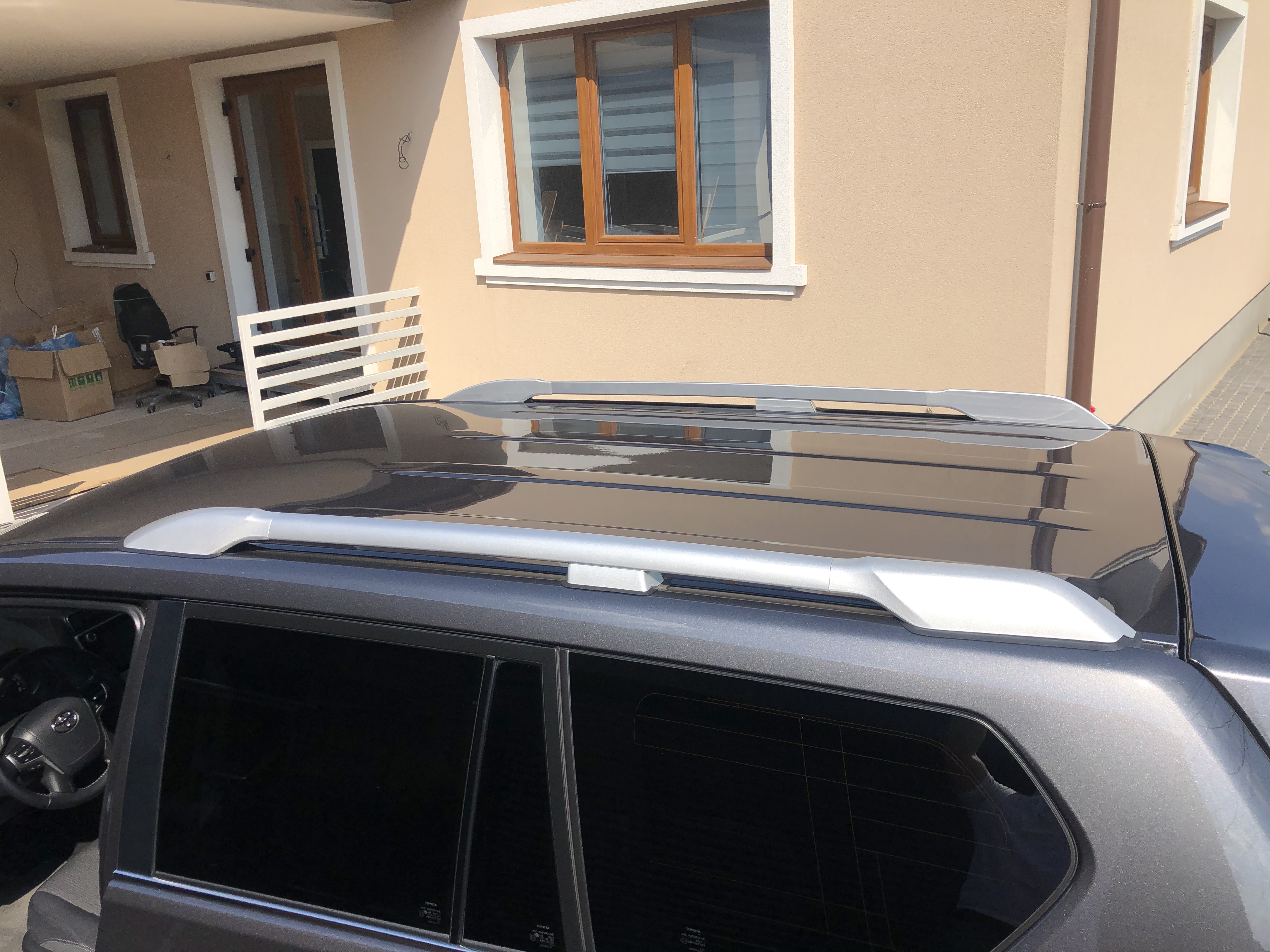 Рейлінги на дах Toyota Land Cruiser Prado 150 2009-2020 якість оригіналу (алюміній 2шт.) КОЛІР СРІБЛО 5