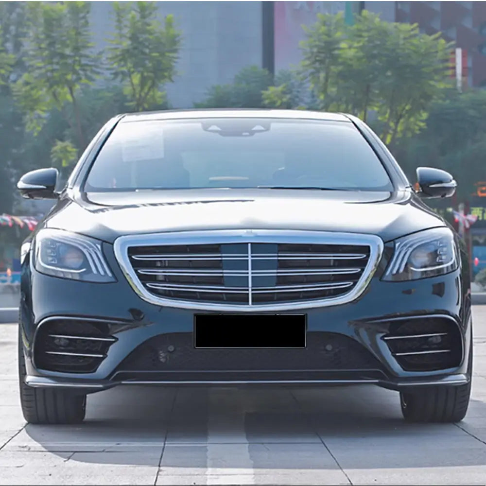 Накладки на передній бампер V2 (для S63 AMG 2014-2017, Карбон) 2